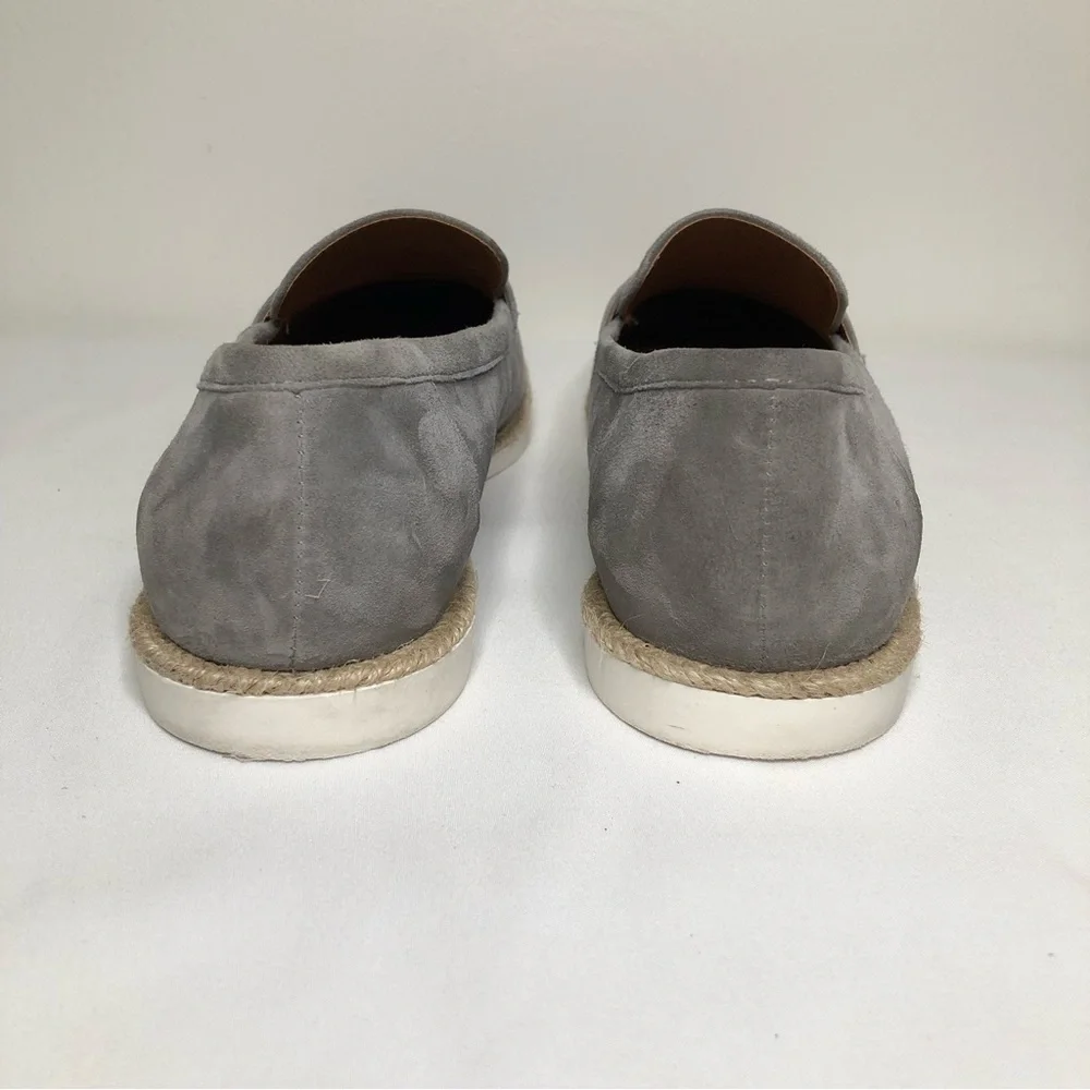 Caslon Women's Size 9M Tristan Grey Leather Suede Slip On Flats Loafers